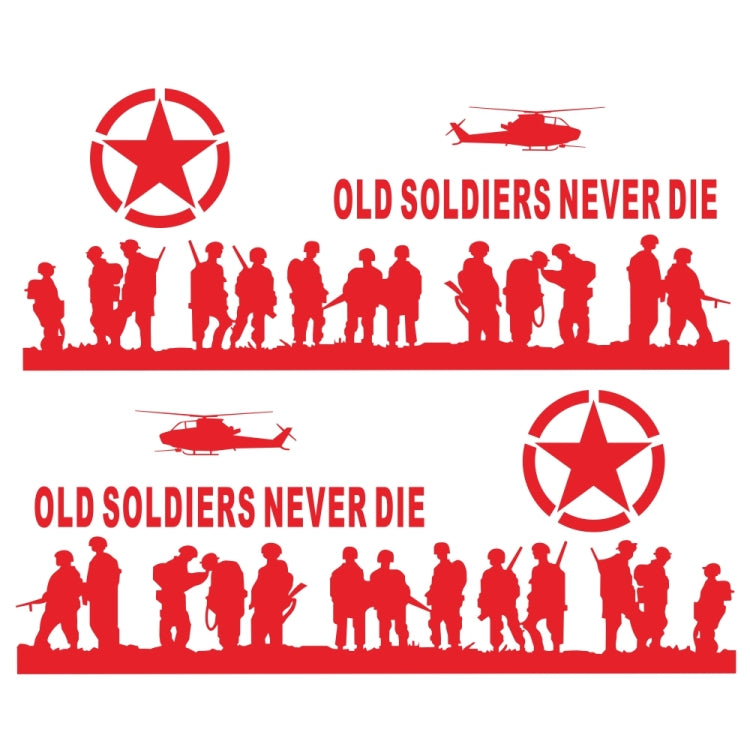 2 PCS/Set D-84 Old Soldiers Pattern Car Modified Decorative Sticker(Red) - Decorative Sticker by PMC TechLife | Online Shopping South Africa | PMC TechLife | Buy Now Pay Later Mobicred