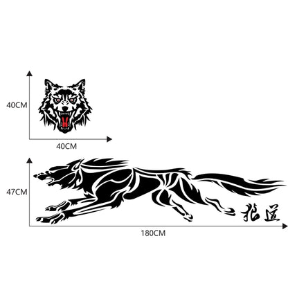 2 PCS/Set D-218 Wolf Totem Pattern Car Modified Decorative Sticker(Black) - Decorative Sticker by PMC Jewellery | Online Shopping South Africa | PMC Jewellery