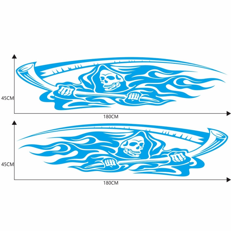 2 PCS/Set D-435 Grim Reaper Pattern Car Modified Decorative Sticker(Blue) - Decorative Sticker by PMC Jewellery | Online Shopping South Africa | PMC Jewellery | Buy Now Pay Later Mobicred
