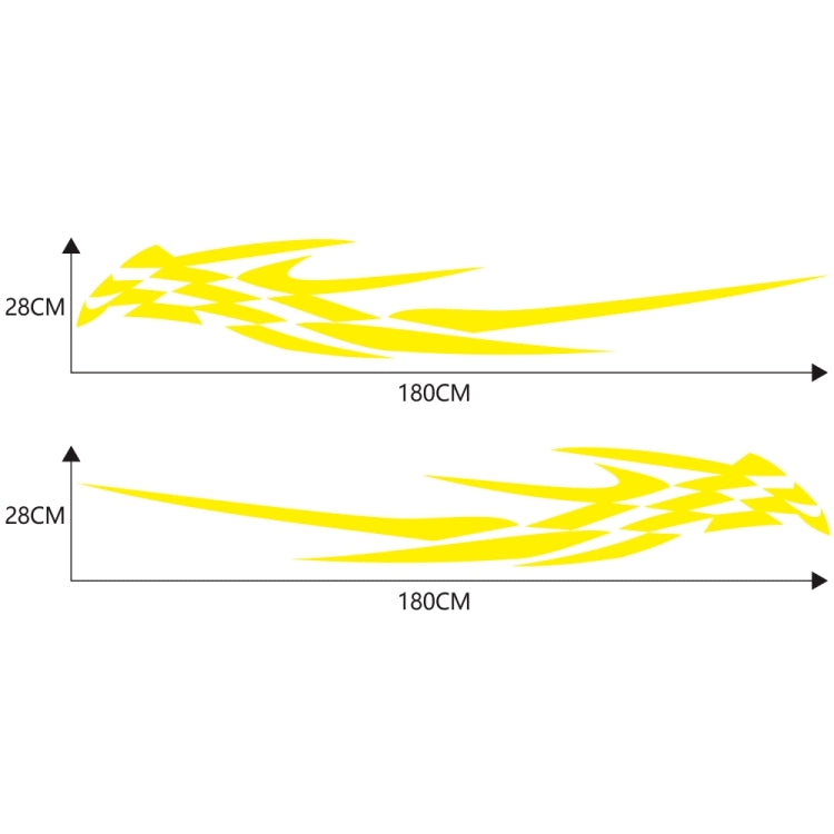 2 PCS/Set D-468 Checkered Totem Pattern Car Modified Decorative Sticker(Yellow) - Decorative Sticker by PMC Jewellery | Online Shopping South Africa | PMC Jewellery | Buy Now Pay Later Mobicred