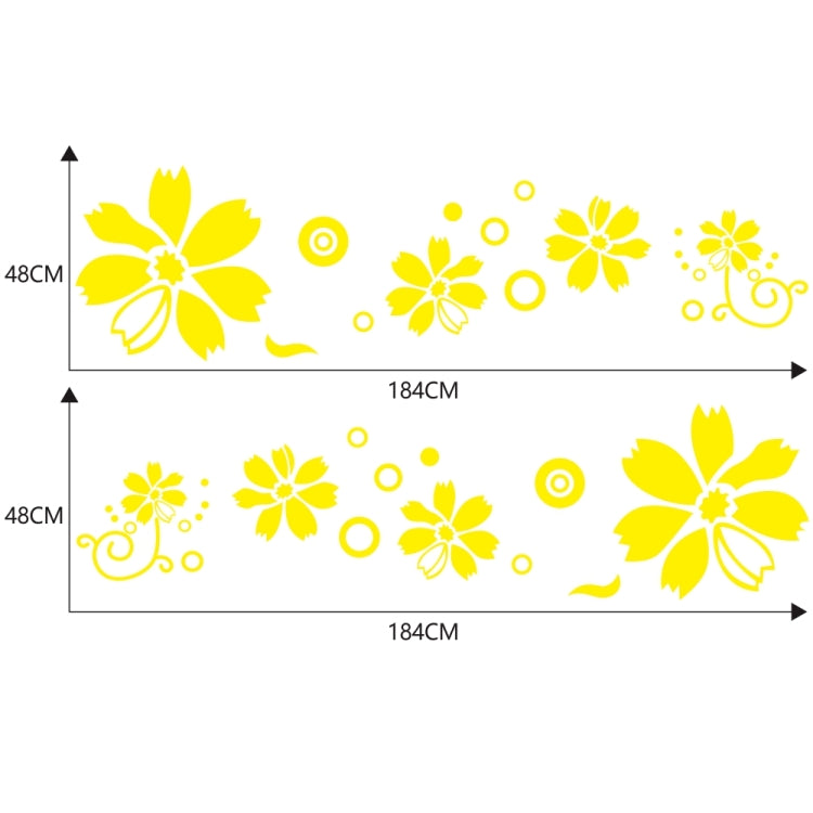 2 PCS/Set D-510 Flowers Pattern Car Modified Decorative Sticker(Yellow) - Decorative Sticker by PMC Jewellery | Online Shopping South Africa | PMC Jewellery | Buy Now Pay Later Mobicred