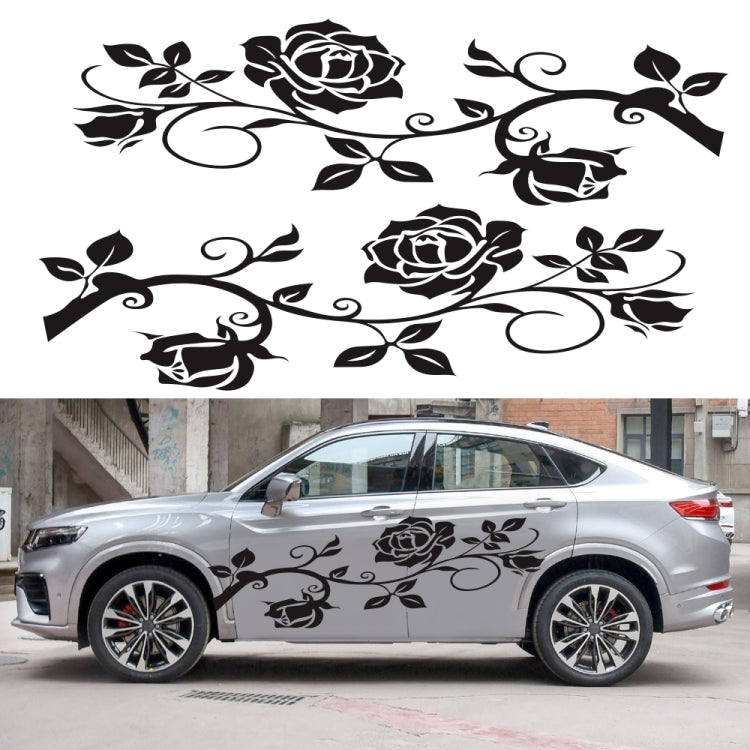 2 PCS/Set D-545 Rose Pattern Car Modified Decorative Sticker(White) - Decorative Sticker by PMC Jewellery | Online Shopping South Africa | PMC Jewellery | Buy Now Pay Later Mobicred