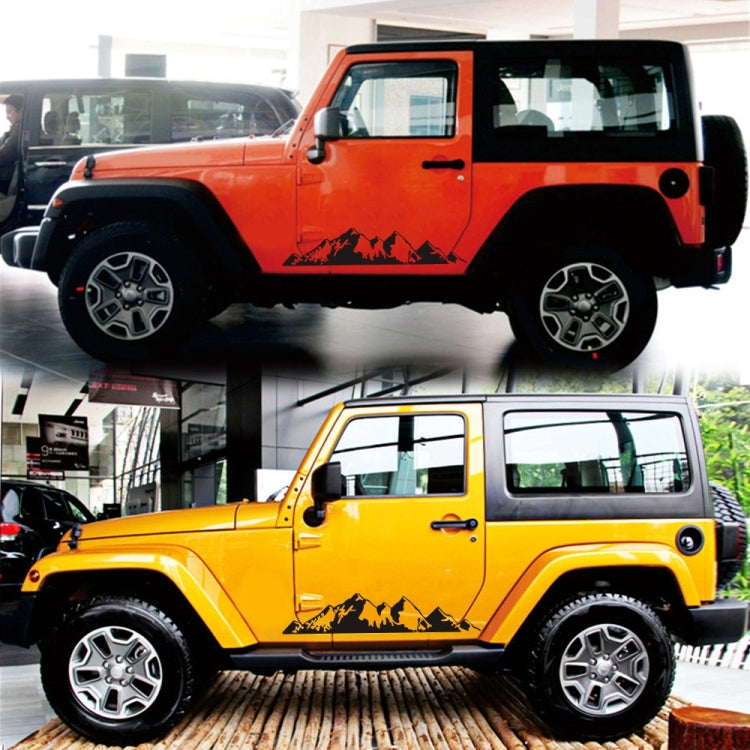 2 PCS/Set D-750 Mountain Pattern Car Modified Decorative Sticker(Black) - Decorative Sticker by PMC TechLife | Online Shopping South Africa | PMC TechLife | Buy Now Pay Later Mobicred