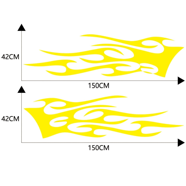 2 PCS/Set D-751 Flame Pattern Car Modified Decorative Sticker(Yellow) - Decorative Sticker by PMC Jewellery | Online Shopping South Africa | PMC Jewellery | Buy Now Pay Later Mobicred