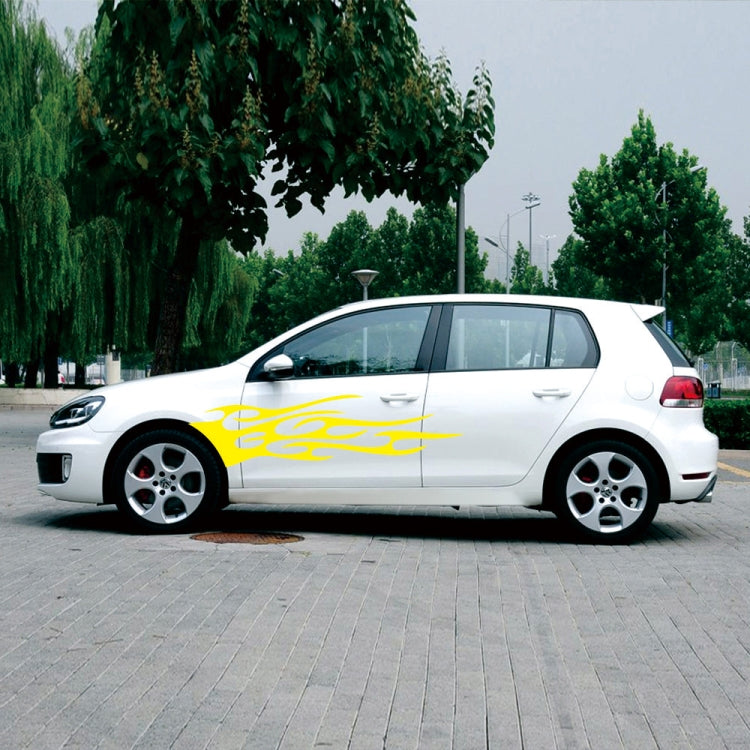 2 PCS/Set D-751 Flame Pattern Car Modified Decorative Sticker(Yellow) - Decorative Sticker by PMC TechLife | Online Shopping South Africa | PMC TechLife | Buy Now Pay Later Mobicred
