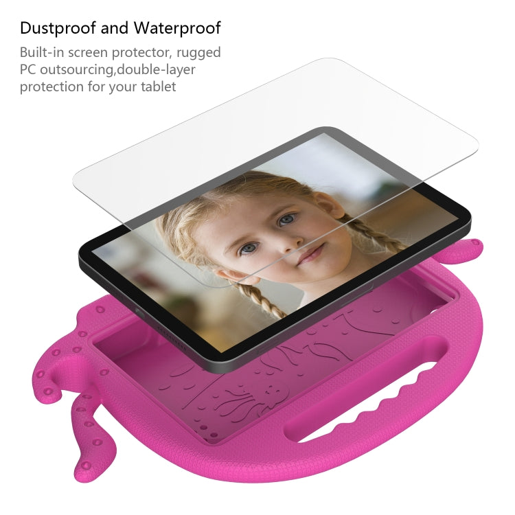 For Amazon Kindle Fire HD 7 2019 / 2017 / 2015 Octopus EVA Shockproof Tablet Case with Screen Film & Shoulder Strap(Rose Red) - Amazon by PMC TechLife | Online Shopping South Africa | PMC TechLife | Buy Now Pay Later Mobicred