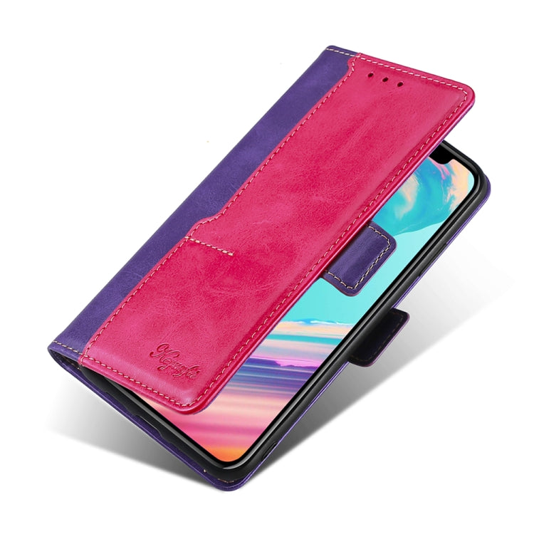 For Doogee X96 Pro Contrast Color Side Buckle Leather Phone Case(Purple + Rose Red) - Doogee Cases by PMC Jewellery | Online Shopping South Africa | PMC Jewellery | Buy Now Pay Later Mobicred