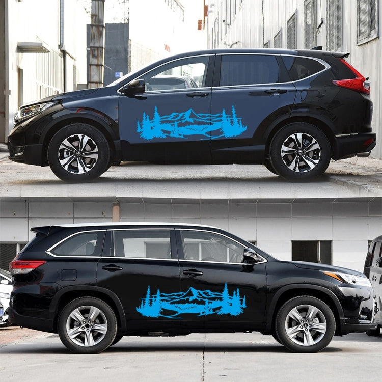 2 PCS/Set D-957 Mountains Pattern Car Modified Decorative Sticker(Blue) - free shipping - PMC TechLife - Order now!