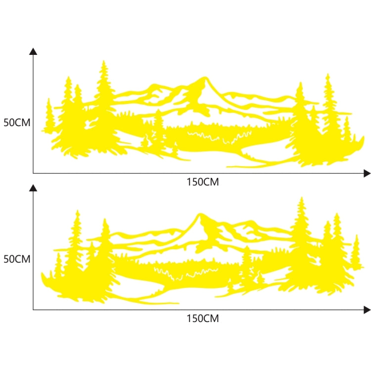 2 PCS/Set D-957 Mountains Pattern Car Modified Decorative Sticker(Yellow) - Decorative Sticker by PMC TechLife | Online Shopping South Africa | PMC TechLife | Buy Now Pay Later Mobicred