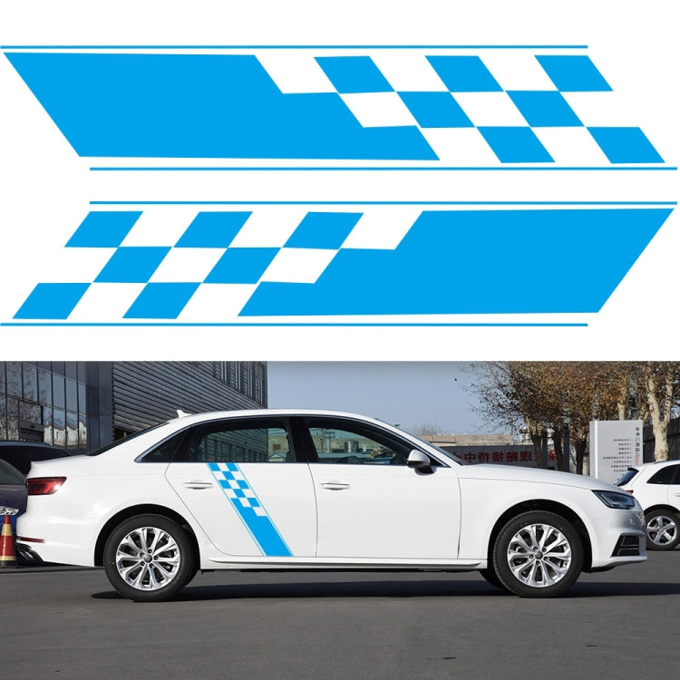 2 PCS/Set D-962 Checkered Flag Pattern Car Modified Decorative Sticker(Blue) - Decorative Sticker by PMC Jewellery | Online Shopping South Africa | PMC Jewellery | Buy Now Pay Later Mobicred
