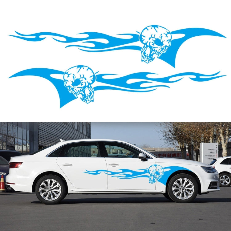 2 PCS/Set D-964 Skull Flame Pattern Car Modified Decorative Sticker(Blue) - Decorative Sticker by PMC Jewellery | Online Shopping South Africa | PMC Jewellery | Buy Now Pay Later Mobicred