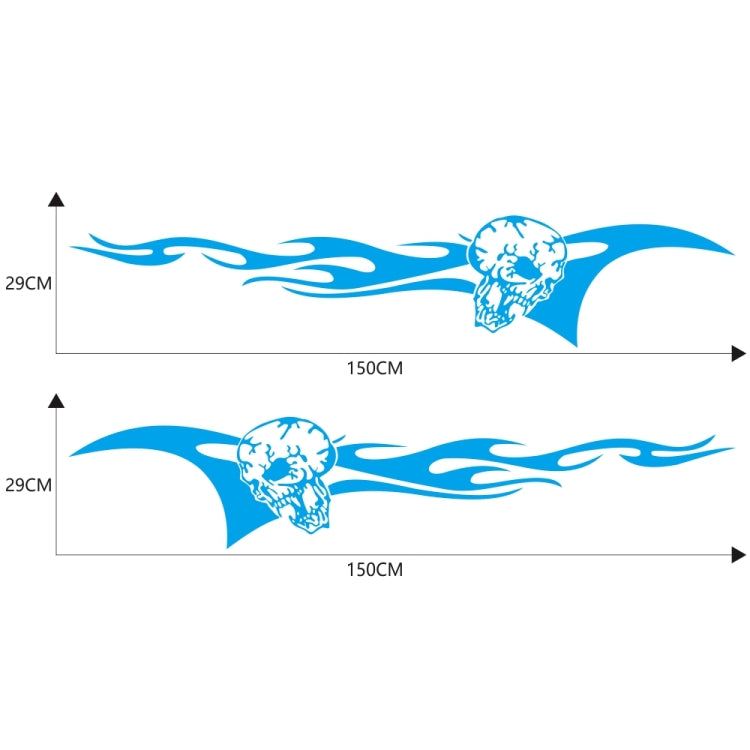 2 PCS/Set D-964 Skull Flame Pattern Car Modified Decorative Sticker(Blue) - Decorative Sticker by PMC Jewellery | Online Shopping South Africa | PMC Jewellery | Buy Now Pay Later Mobicred