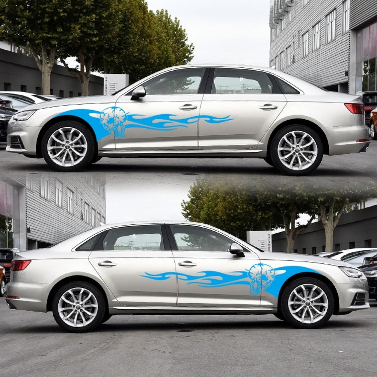 2 PCS/Set D-964 Skull Flame Pattern Car Modified Decorative Sticker(Blue) - Decorative Sticker by PMC TechLife | Online Shopping South Africa | PMC TechLife | Buy Now Pay Later Mobicred