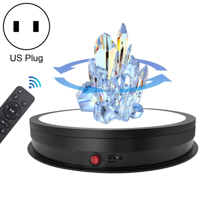 42cm LED Light Electric Rotating Display Stand Turntable, Power Plug:US Plug(Black) - free shipping - PMC TechLife - Order now!
