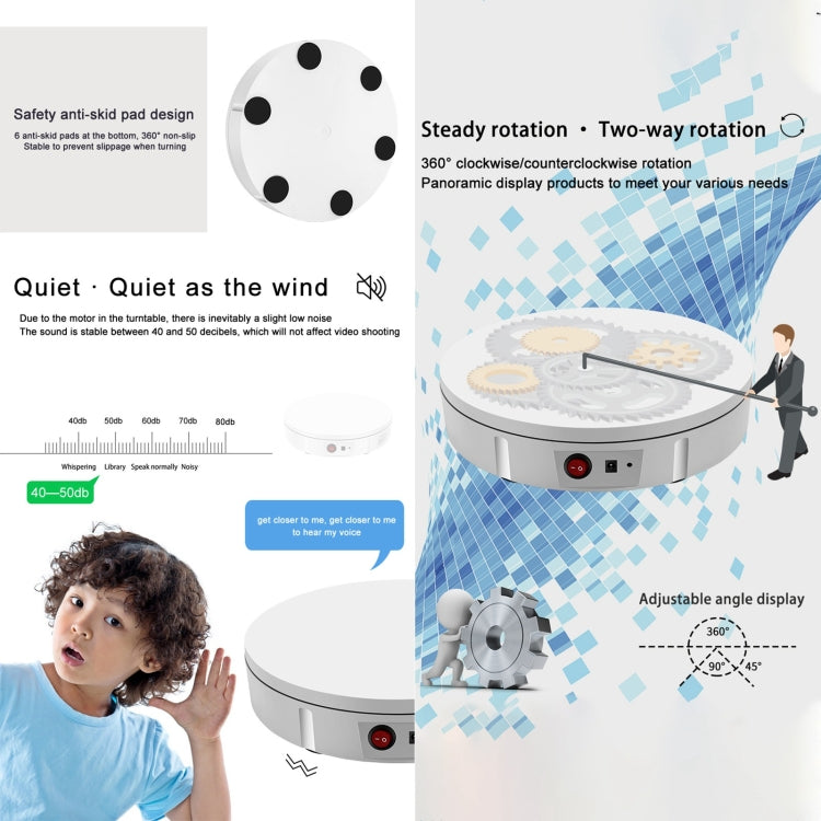 42cm Charging Rotating Display Stand Video Shooting Turntable, Load: 100kg, Power Plug:US Plug(Black) -  by PMC TechLife | Online Shopping South Africa | PMC TechLife | Buy Now Pay Later Mobicred
