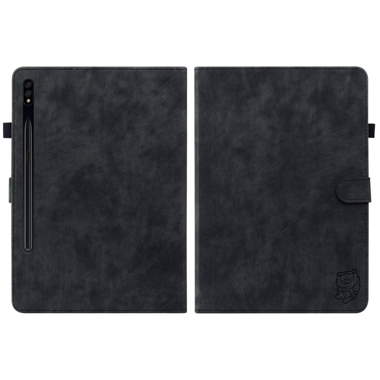 For Samsung Galaxy Tab S9+ Tiger Pattern Flip Leather Tablet Case(Black) - Galaxy Tab S9+ Cases by PMC Jewellery | Online Shopping South Africa | PMC Jewellery | Buy Now Pay Later Mobicred