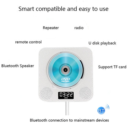 Kecag KC-608 Wall Mounted HD DVD Player Bluetooth CD Player(Blue) - DVD & LCD Player by Kecag | Online Shopping South Africa | PMC Jewellery | Buy Now Pay Later Mobicred