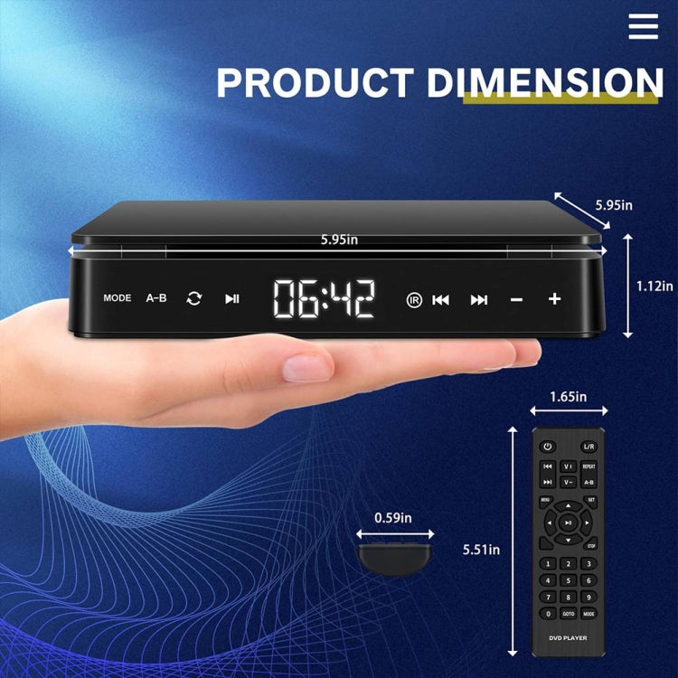 Kecag KC-708 2A Home Plug-in Mini HD DVD Player(Black) - free shipping - PMC Jewellery - Order now!