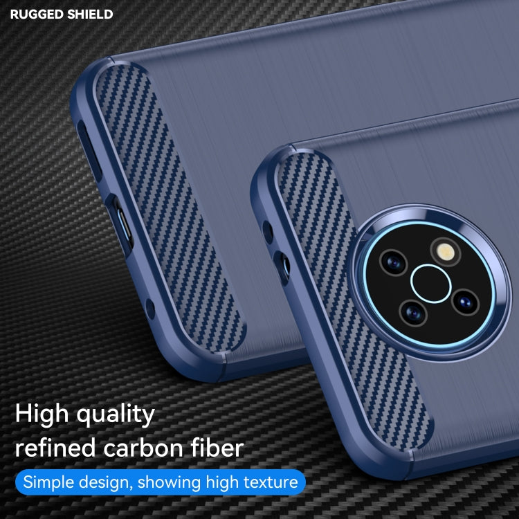 For Nokia G50 Brushed Texture Carbon Fiber TPU Phone Case(Blue) - Nokia Cases by PMC Jewellery | Online Shopping South Africa | PMC Jewellery | Buy Now Pay Later Mobicred