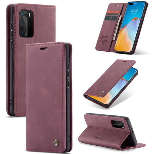 For Huawei P40 Pro CaseMe-013 Multifunctional Horizontal Flip Leather Case with Card Slot & Holder & Wallet(Wine Red) - Huawei Cases by CaseMe | Online Shopping South Africa | PMC Jewellery | Buy Now Pay Later Mobicred