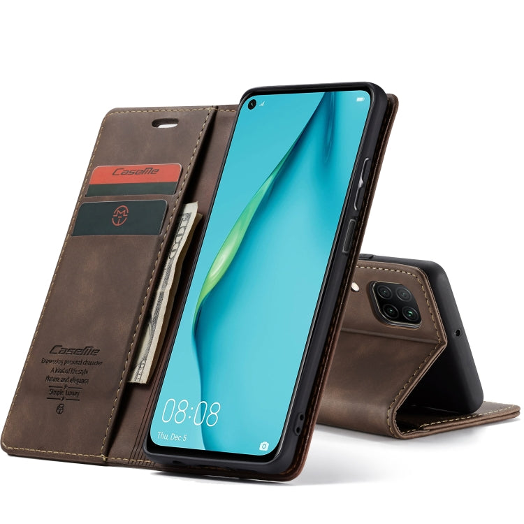 For Huawei P40 Lite CaseMe-013 Multifunctional Horizontal Flip Leather Case with Card Slot & Holder & Wallet(Coffee) - Huawei Cases by CaseMe | Online Shopping South Africa | PMC Jewellery | Buy Now Pay Later Mobicred