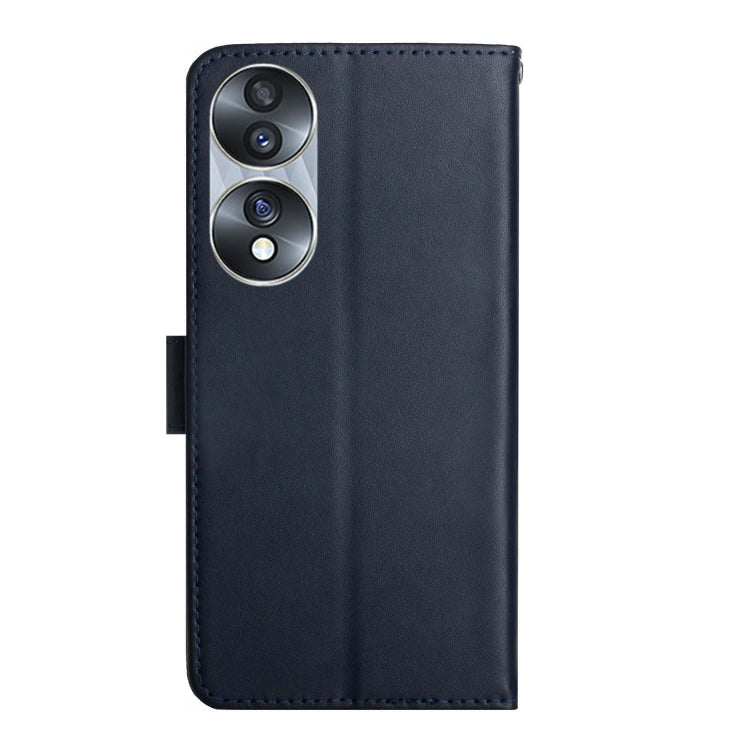 For Honor 70 Genuine Leather Fingerprint-proof Horizontal Flip Phone Case(Blue) - Honor Cases by PMC TechLife | Online Shopping South Africa | PMC TechLife | Buy Now Pay Later Mobicred
