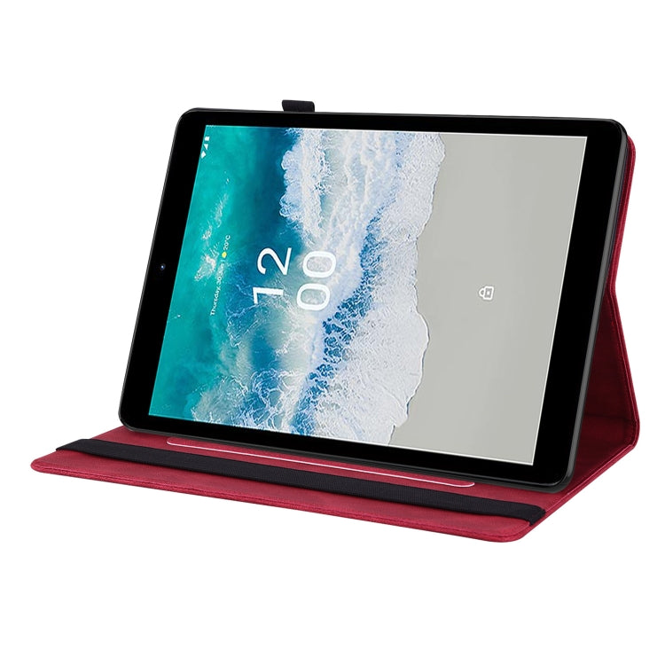 For Nokia T10 Butterfly Flower Embossed Leather Tablet Case(Red) - free shipping - PMC TechLife - Order now!