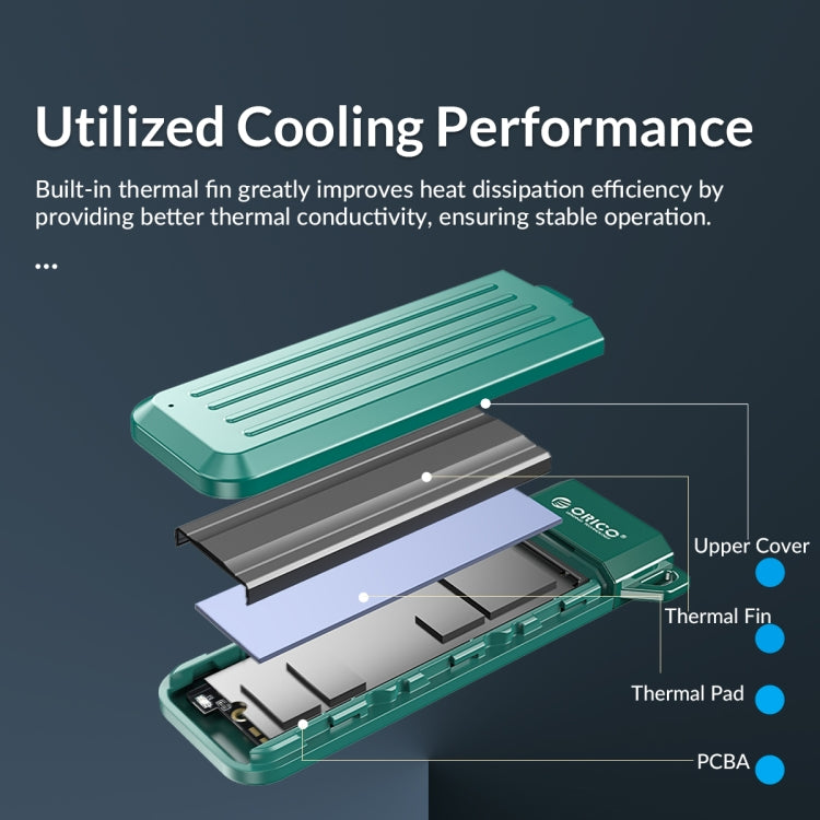 ORICO MM2C3-G2-GR USB3.1 Gen2 Type-C 10Gbps M.2 NVMe SSD Enclosure(Green) - External Hard Drives by ORICO | Online Shopping South Africa | PMC Jewellery | Buy Now Pay Later Mobicred