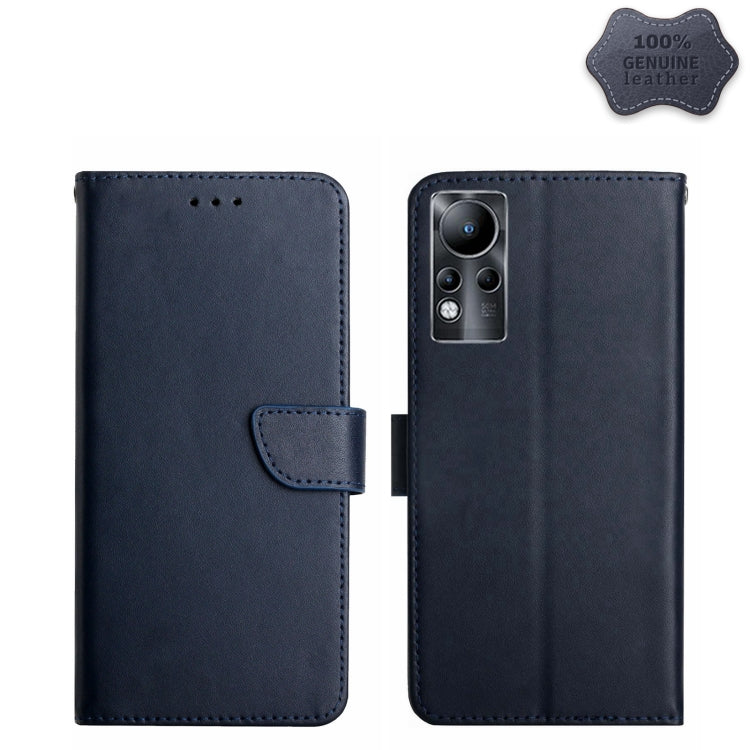 For Infinix Note 11 Genuine Leather Fingerprint-proof Horizontal Flip Phone Case(Blue) - Infinix Cases by PMC TechLife | Online Shopping South Africa | PMC TechLife | Buy Now Pay Later Mobicred