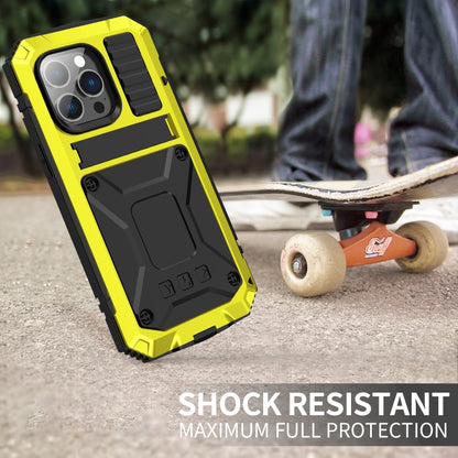 For iPhone 14 Pro Max R-JUST Shockproof Waterproof Dust-proof Case with Holder (Yellow) - iPhone 14 Pro Max Cases by R-JUST | Online Shopping South Africa | PMC Jewellery