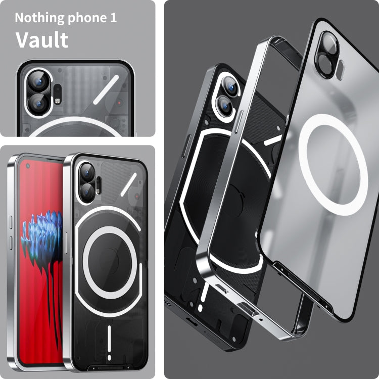For Nothing Phone 1 Full Coverage Magnetic Phone Case(Silver) - More Brand by PMC TechLife | Online Shopping South Africa | PMC TechLife | Buy Now Pay Later Mobicred
