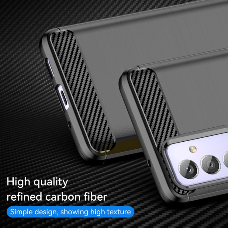 For Samsung Galaxy Quantum 2 Brushed Texture Carbon Fiber TPU Phone Case(Black) - Galaxy Phone Cases by PMC TechLife | Online Shopping South Africa | PMC TechLife