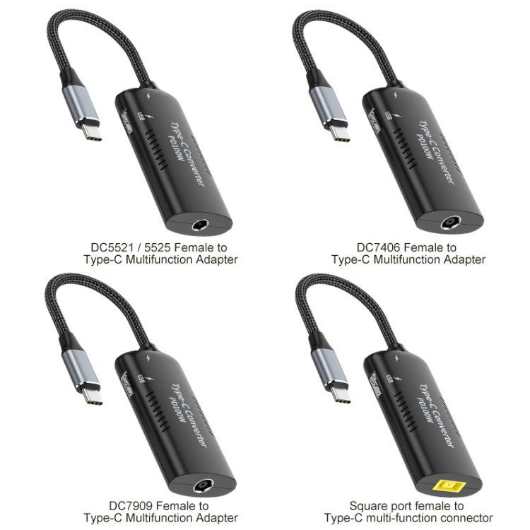 Square Port + Type-C + USB Female to Type-C Multifunction Adapter - Cable & Adapters by PMC Jewellery | Online Shopping South Africa | PMC Jewellery | Buy Now Pay Later Mobicred