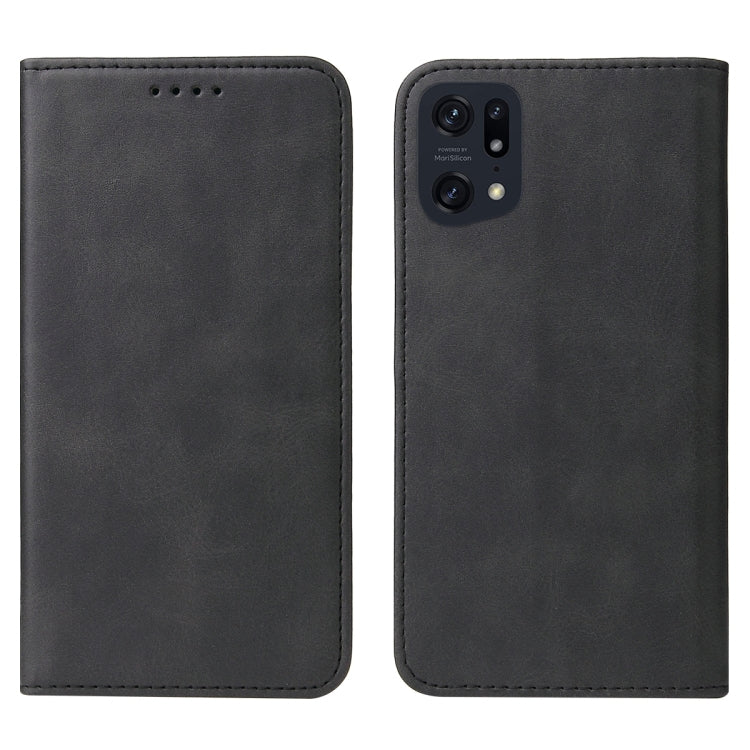 For OPPO Find X5 Pro Magnetic Closure Leather Phone Case(Black) - OPPO Cases by PMC Jewellery | Online Shopping South Africa | PMC Jewellery | Buy Now Pay Later Mobicred