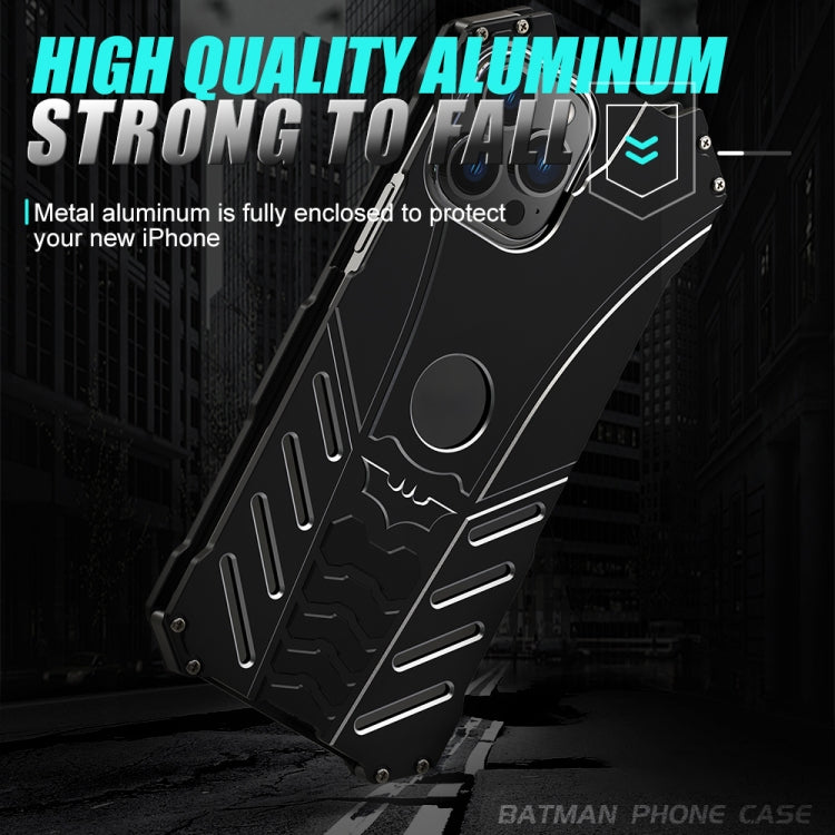 For iPhone 14 Pro R-JUST Batman Metal Mobile Phone Protective Case(Black) - iPhone 14 Pro Cases by R-JUST | Online Shopping South Africa | PMC TechLife | Buy Now Pay Later Mobicred