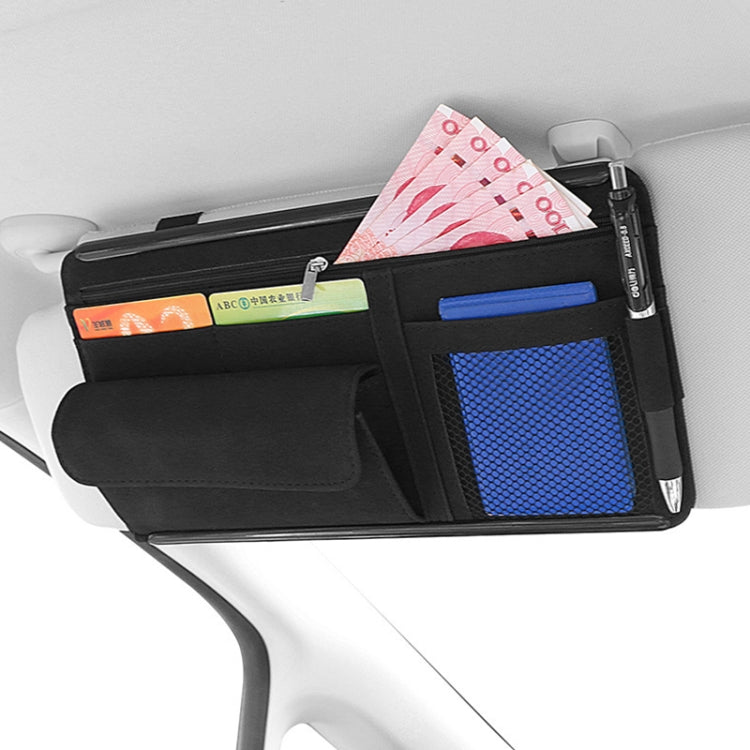 Car Sun Viso Sheepskin Leather Storage Bag(Black) - Stowing Tidying by PMC TechLife | Online Shopping South Africa | PMC TechLife | Buy Now Pay Later Mobicred