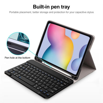 Square Cap Bluetooth Keyboard Leather Case with Pen Slot For Samsung Galaxy Tab S7(Dark Blue) - Samsung Keyboard by PMC Jewellery | Online Shopping South Africa | PMC Jewellery