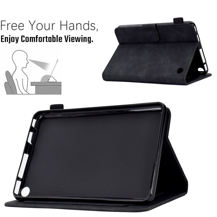 For Amazon Kindle Fire 7 2022 Embossed Smile Flip Tablet Leather Case(Black) - Amazon by PMC TechLife | Online Shopping South Africa | PMC TechLife | Buy Now Pay Later Mobicred
