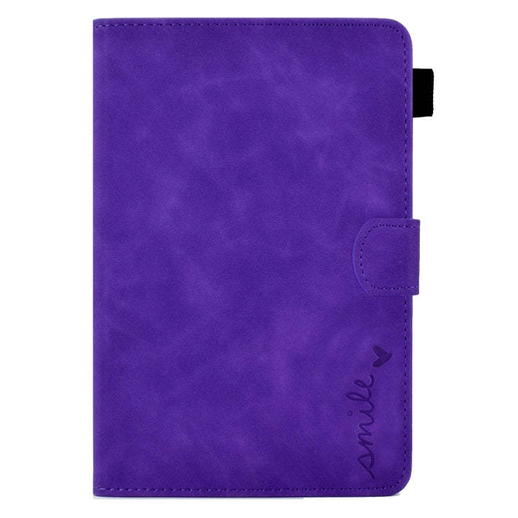 For Amazon Kindle Fire 7 2022 Embossed Smile Flip Tablet Leather Case(Purple) - Amazon by PMC TechLife | Online Shopping South Africa | PMC TechLife | Buy Now Pay Later Mobicred