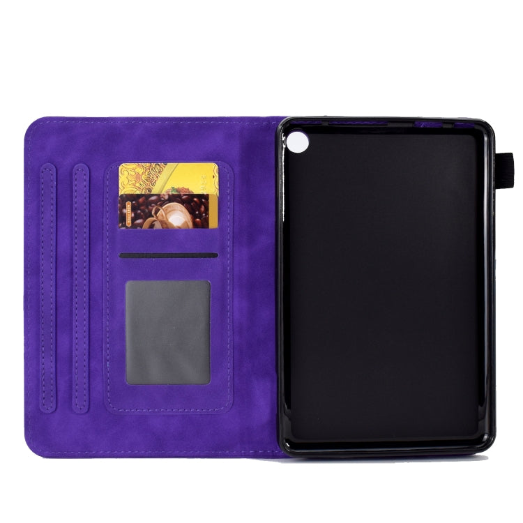 For Amazon Kindle Fire 7 2022 Embossed Smile Flip Tablet Leather Case(Purple) - Amazon by PMC TechLife | Online Shopping South Africa | PMC TechLife | Buy Now Pay Later Mobicred