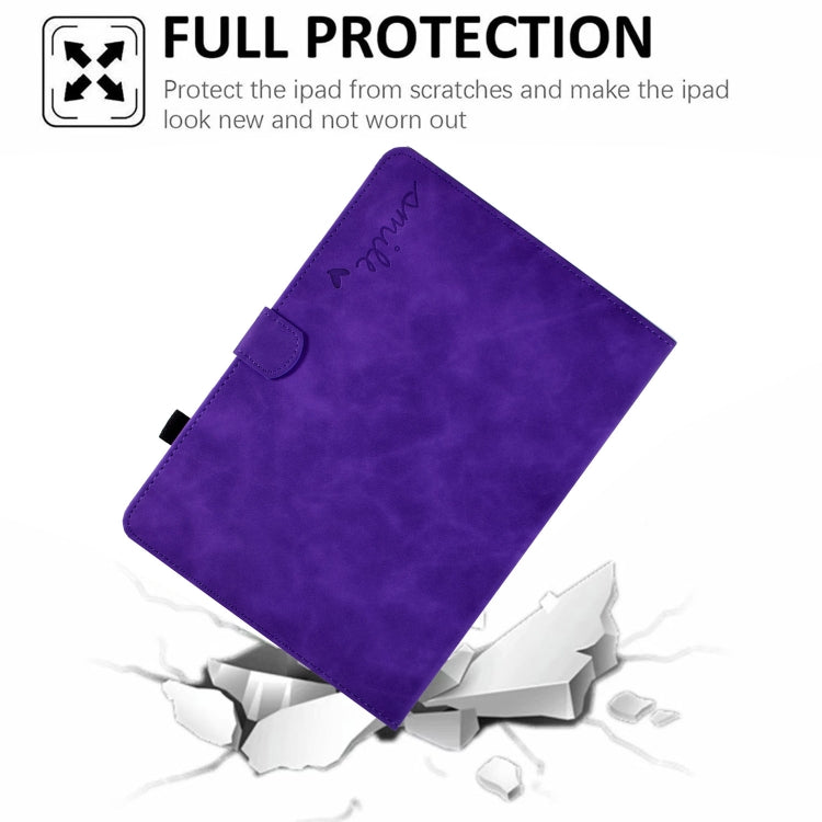 For Amazon Kindle Fire 7 2022 Embossed Smile Flip Tablet Leather Case(Purple) - Amazon by PMC TechLife | Online Shopping South Africa | PMC TechLife | Buy Now Pay Later Mobicred