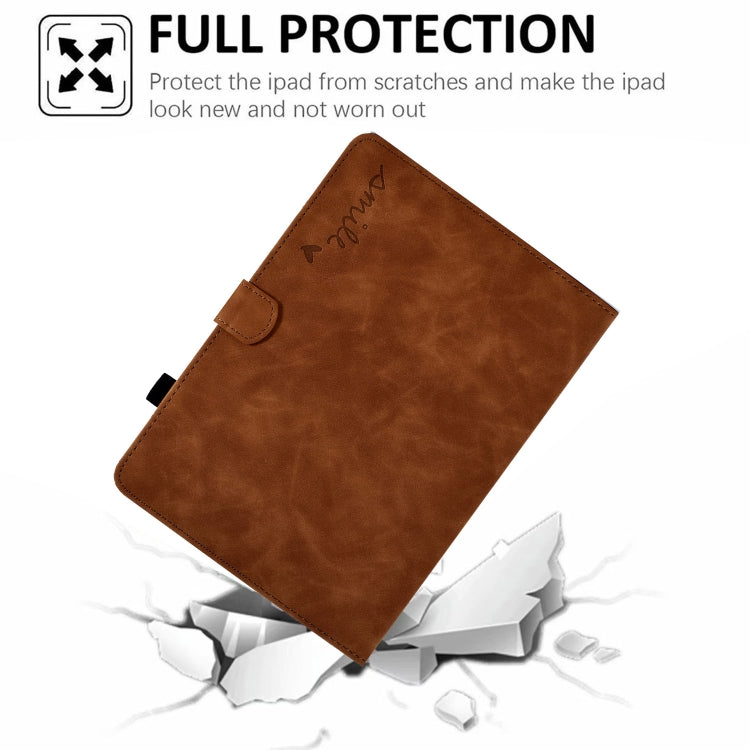 For Amazon Kindle Fire HD 8 2022 / 2020 Embossed Smile Flip Tablet Leather Case(Brown) - Amazon by PMC TechLife | Online Shopping South Africa | PMC TechLife | Buy Now Pay Later Mobicred