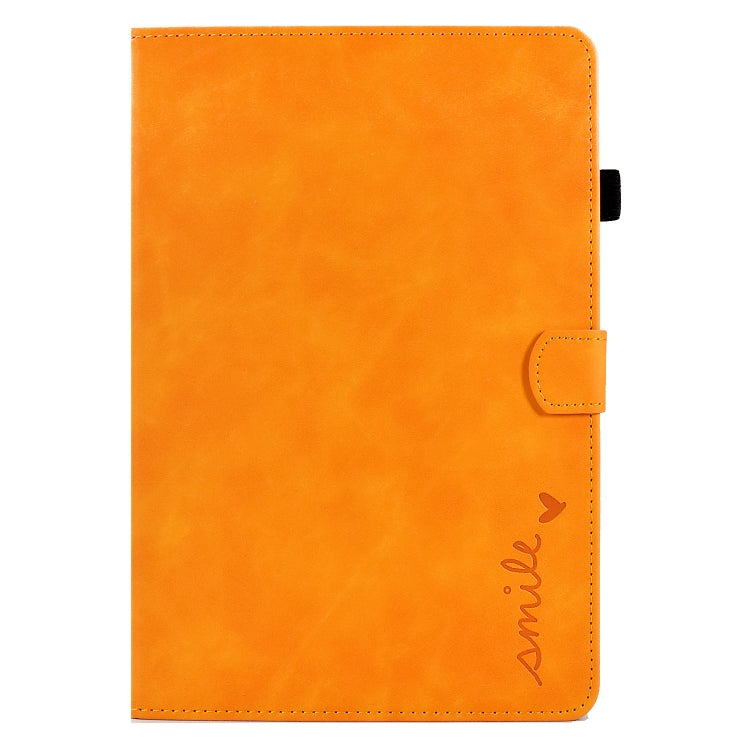 For Amazon Kindle Fire HD 10 2021 Embossed Smile Flip Tablet Leather Case(Khaki) - Amazon by PMC TechLife | Online Shopping South Africa | PMC TechLife | Buy Now Pay Later Mobicred