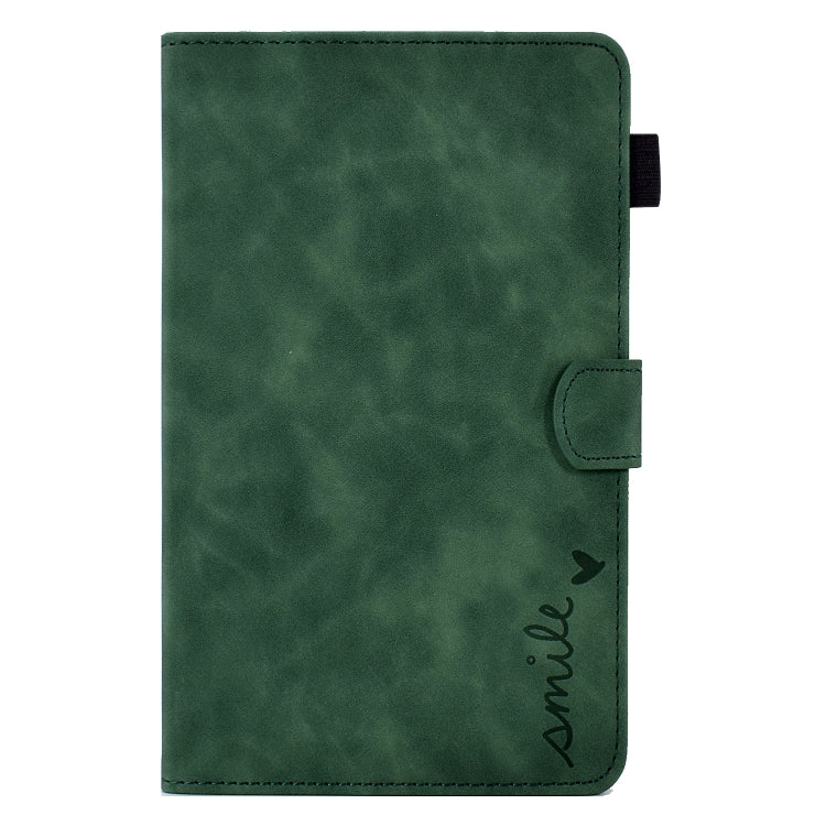 For Amazon Kindle Fire 7 2019/2017/2015 Embossed Smile Flip Tablet Leather Case(Green) - Amazon by PMC TechLife | Online Shopping South Africa | PMC TechLife | Buy Now Pay Later Mobicred