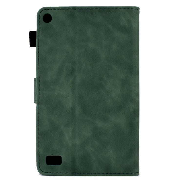 For Amazon Kindle Fire 7 2019/2017/2015 Embossed Smile Flip Tablet Leather Case(Green) - Amazon by PMC TechLife | Online Shopping South Africa | PMC TechLife | Buy Now Pay Later Mobicred