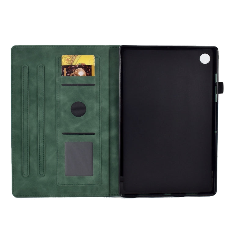 For Lenovo M10 Plus Embossed Smile Flip Tablet Leather Case(Green) - Lenovo by PMC TechLife | Online Shopping South Africa | PMC TechLife | Buy Now Pay Later Mobicred