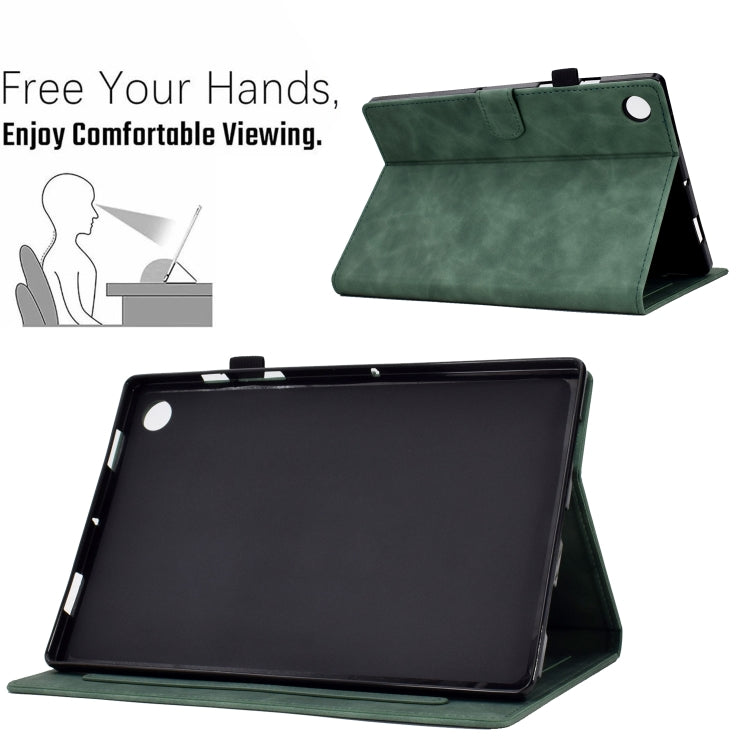 For Lenovo M10 Plus Embossed Smile Flip Tablet Leather Case(Green) - Lenovo by PMC TechLife | Online Shopping South Africa | PMC TechLife | Buy Now Pay Later Mobicred