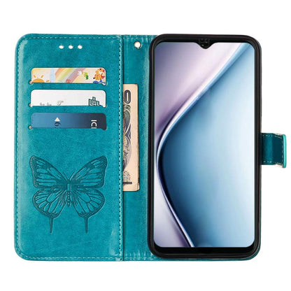 For Itel P38/S17/S1661W/Vision 3 Embossed Butterfly Flip Leather Phone Case(Blue) - More Brand by PMC Jewellery | Online Shopping South Africa | PMC Jewellery