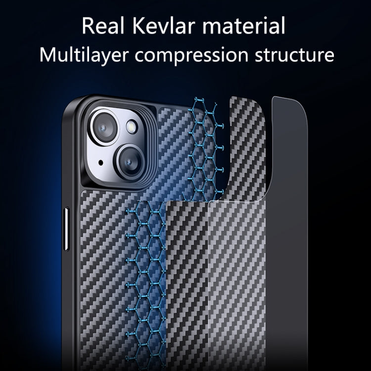For iPhone 14 wlons Magsafe Carbon Fiber Kevlar TPU Phone Case(Black) - free shipping - PMC Jewellery - Order now!