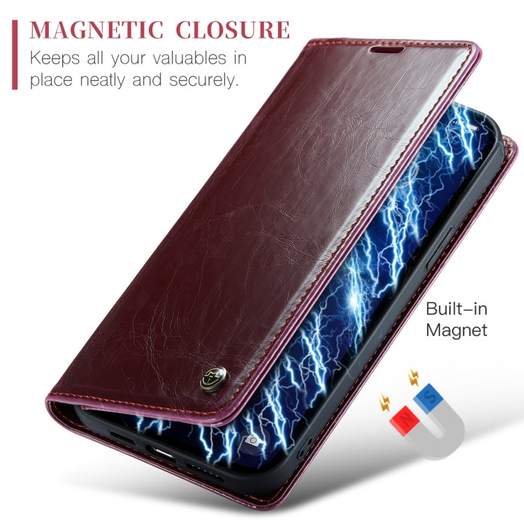 For iPhone 13 Pro Max CaseMe 003 Crazy Horse Texture Leather Phone Case(Red) - iPhone 13 Pro Cases by CaseMe | Online Shopping South Africa | PMC Jewellery | Buy Now Pay Later Mobicred